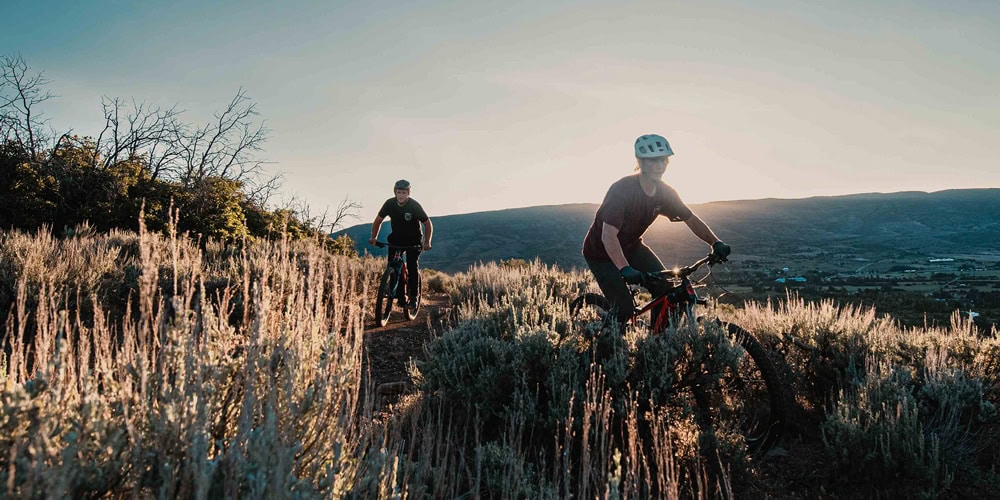 Mountain bikers exploring a trail in Midway, Utah
