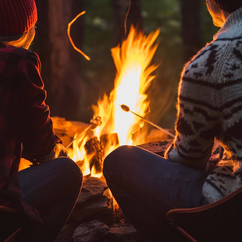 Homestead residents enjoying a camp fire in Wasatch Mountain State Park