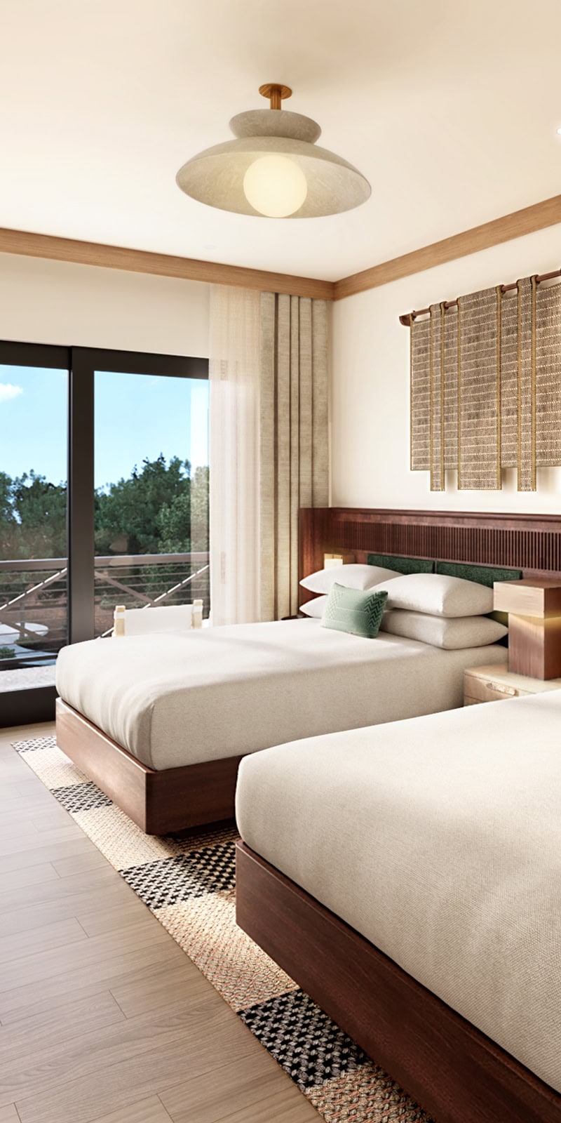 A luxurious queen bedroom with outdoor view of Utah